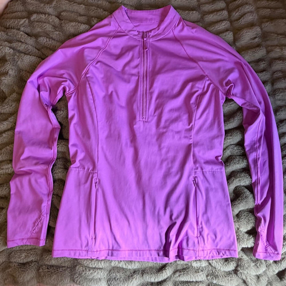 Title Nine Athletic Pullover Top Size Medium Purple 1/2 Zip Activewear